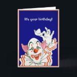 Customizable Happy Clown Greeting Card<br><div class="desc">Customizable creepy clown greeting card.  Custom restored,  high quality vintage clown image.</div>