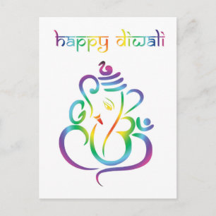 🕉☸Customizable 😍 Happy Diwali with Lord Ganesh Postcard