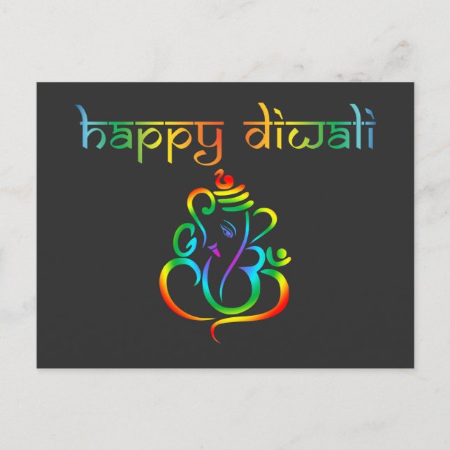 Customizable 🤩 Happy Diwali with Lord Ganesh Postcard (Front)