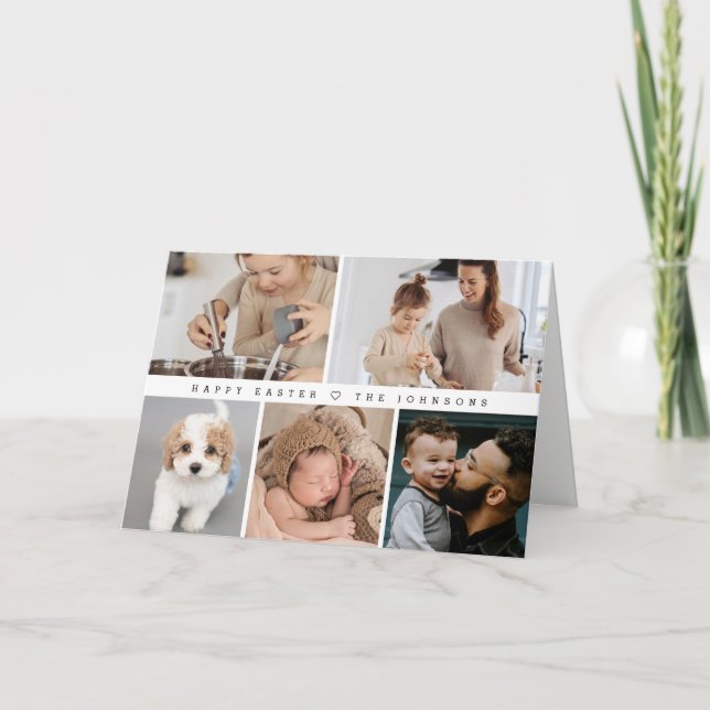 Customizable Happy Easter family  Photos Holiday Card (Front)