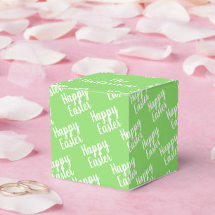 Customizable Happy Easter Green Favor Box