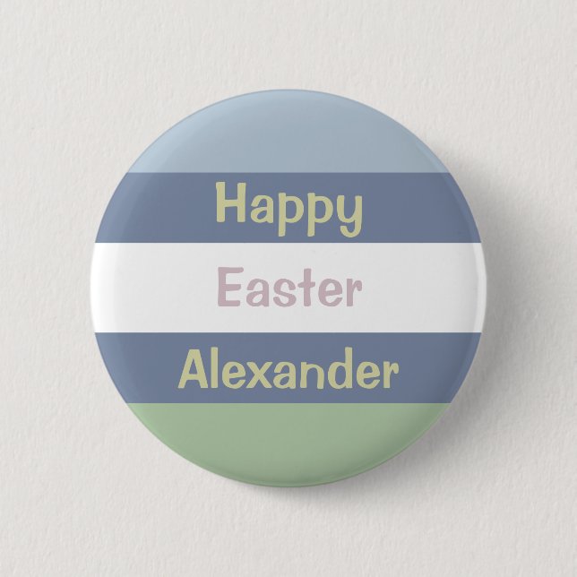 Customizable Happy Easter Text 2 Inch Round Button (Front)