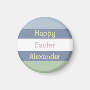 Customizable Happy Easter Text Beverage Coaster Magnet