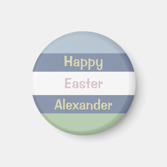 Customizable Happy Easter Text Beverage Coaster Magnet (Front)