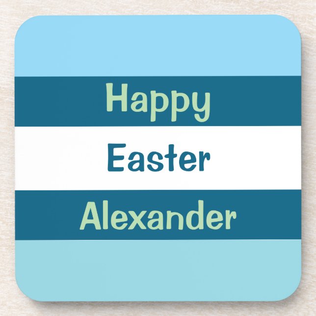 Customizable Happy Easter Text Coaster (Front)