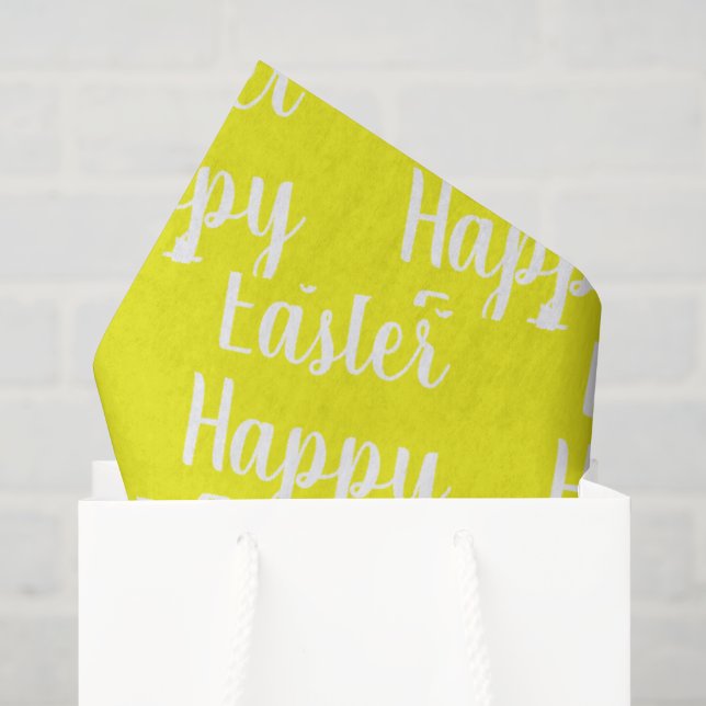 Customizable Happy Easter Yellow Tissue Paper (Gift Bag)