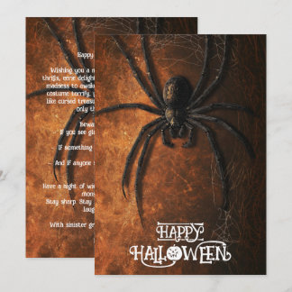 Customizable Happy Halloween Giant Spider card