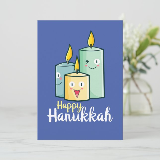 Customizable Happy Hanukkah Invitation (Standing Front)