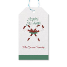 Customizable Happy Holidays Gift Tag Label