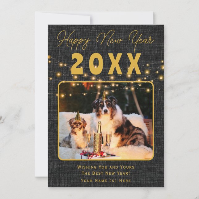 Customizable Happy New Year Celebration Design Holiday Card (Front)