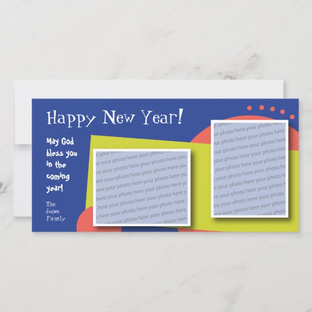 Customizable Happy New Year Photo Card (Front)