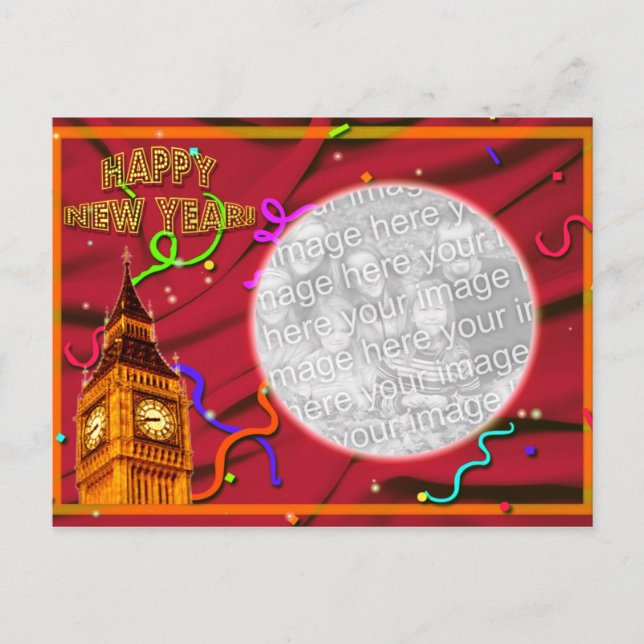 Customizable Happy New Year Postcard (Front)