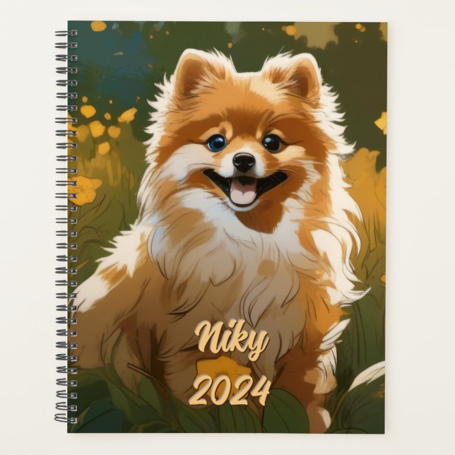 Customizable Happy Pomeranian Planner (Front)