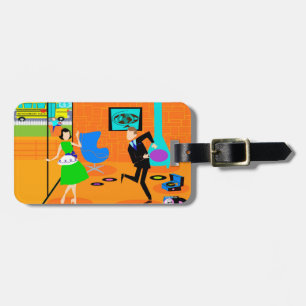 Customizable Happy Retro Parents Luggage Tag