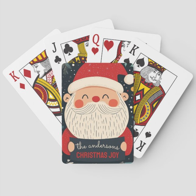 Customizable Happy Santa Playing Cards (Back)