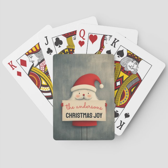 Customizable Happy Santa Playing Cards (Back)