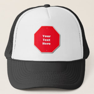 Customizable Hat - Red 'Stop' Sign