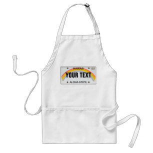 (Customizable) Hawaiian License Plate Apron