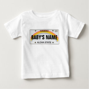 (Customizable) Hawaiian License Plate Baby T-Shirt