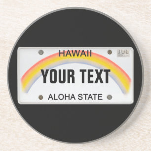 (Customizable) Hawaiian License Plate Coaster