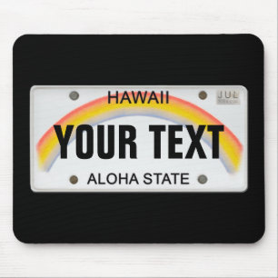 (Customizable) Hawaiian License Plate Mouse Pad