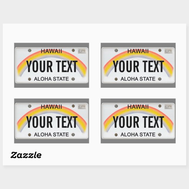 (Customizable) Hawaiian License Plate  Sticker (Sheet)