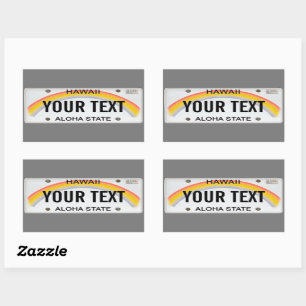 (Customizable) Hawaiian License Plate  Sticker