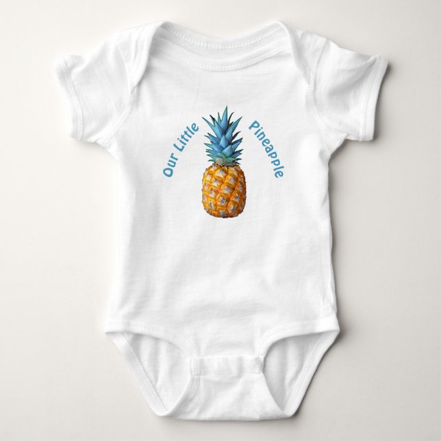 Customizable Hawaiian Pineapple Baby Clothes Bodysuit (Front)