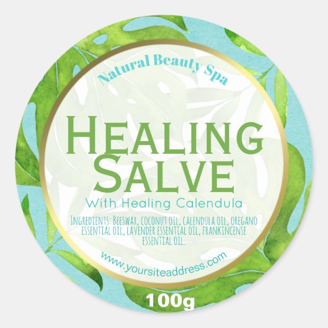 Customizable Healing Salve Label (Front)