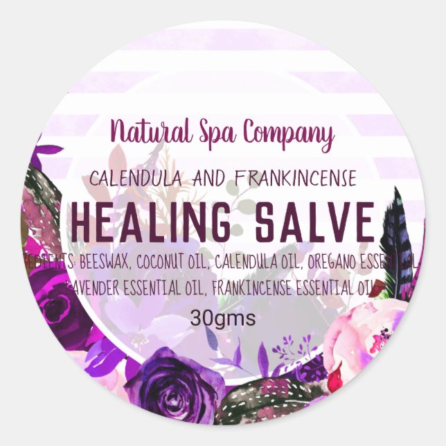 Customizable Healing Salve Labels (Front)