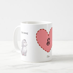 Customizable Heart Bunny Fox Couple Mug
