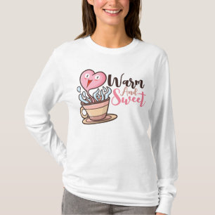Customizable Heart Coffee Aroma Cartoon T-Shirt