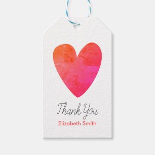 Customizable heart Thank You Gift Tags