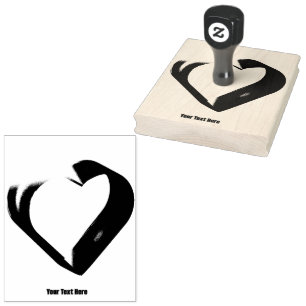 Customizable Heart Your Text Here Printed Ink Rubber Stamp