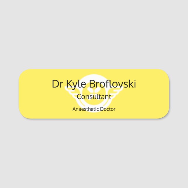 Customizable Hello my name is Dr Name Tag (Front)