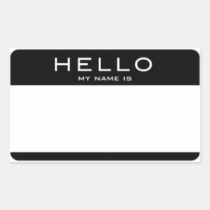 Customizable HELLO MY NAME IS Name Tag Stickers