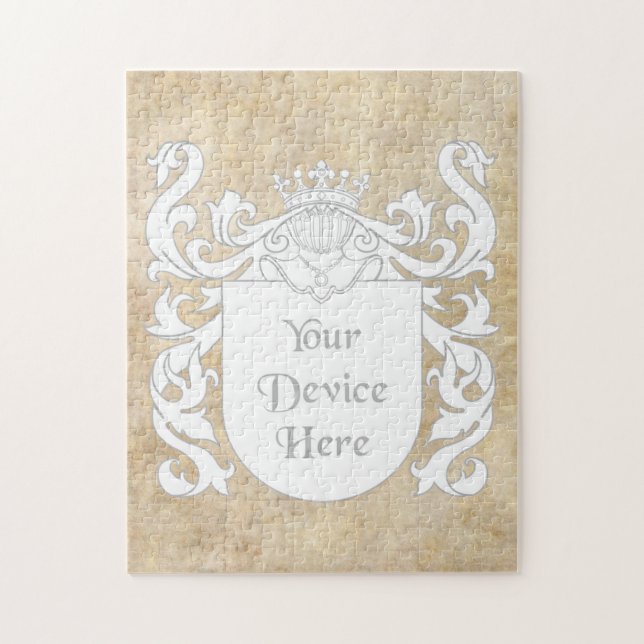 Customizable Heraldic Shield Jigsaw Puzzle (Vertical)
