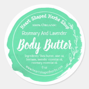 Customizable Herbal Body Butter Label Handmade