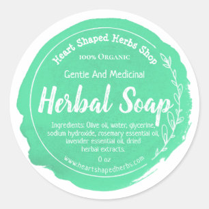 Customizable Herbal Soap Label Handmade Business