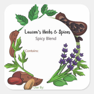 Customizable Herbs & Spices Food Labels
