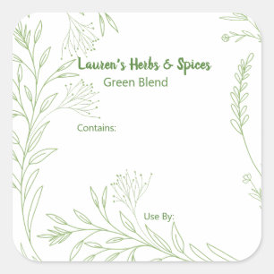 Customizable Herbs & Spices Food Labels