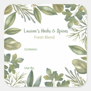 Customizable Herbs & Spices Food Labels
