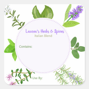 Customizable Herbs & Spices Food Labels