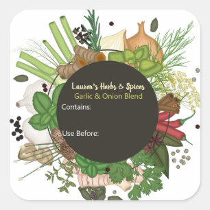Customizable Herbs & Spices Food Labels