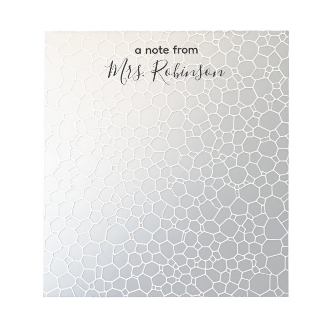 Customizable Hexagon Gradient Teacher Appreciation Notepad (Front)