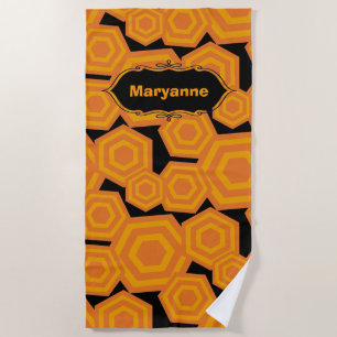 Customizable Hexagons Beach Towel