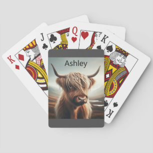 Customizable Highland Bull Playing Cards