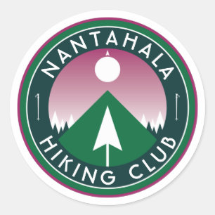 customizable hiking club mountain patch classic r round sticker