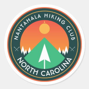 customizable hiking club mountain patch  classic r round sticker