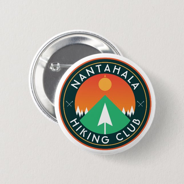 customizable hiking club mountain patch classic ro 2 inch round button (Front & Back)